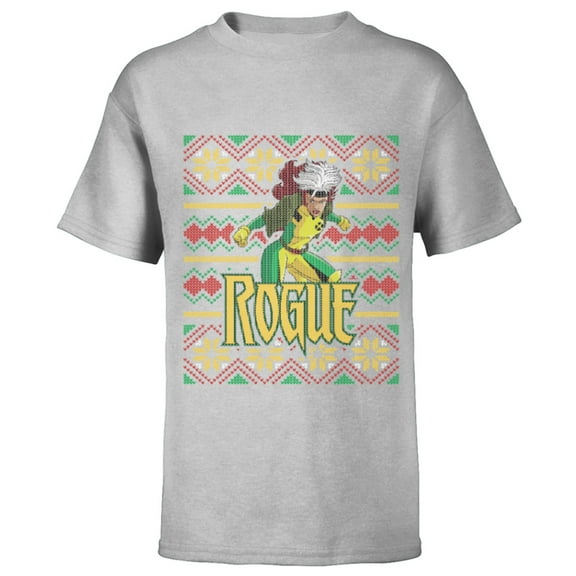 Marvel X-Men Rogue Holiday Sweater - Short Sleeve T-Shirt for Kids - Customized-Athletic Heather