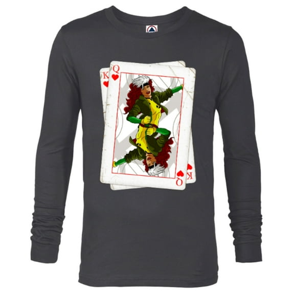 Marvel X-Men Rogue Playing Card 90s - Long Sleeve T-Shirt for Men – Customized-Charcoal Heather