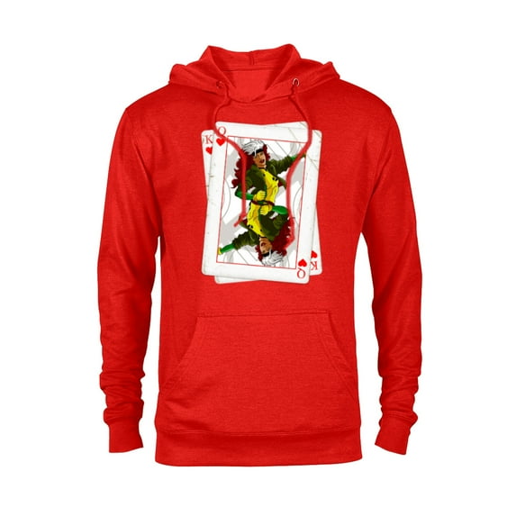 Marvel X-Men Rogue Playing Card 90s - Pullover Hoodie for Adults – Customized-Red Heather