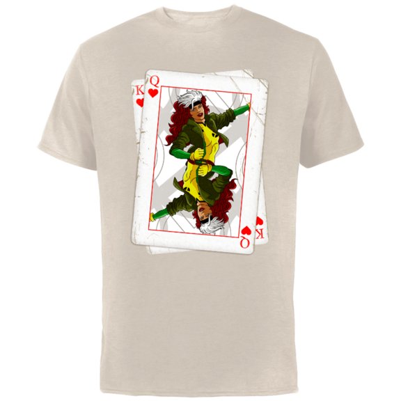 Marvel X-Men Rogue Playing Card 90s - Short Sleeve Cotton T-Shirt for Adults - Customized-Natural
