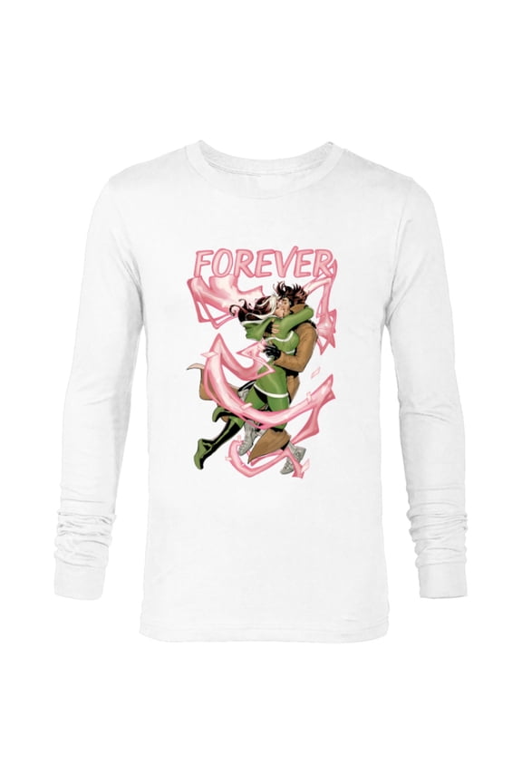 X-Men Rogue and Gambit Forever Kiss Valentine's Day - Long Sleeve T-Shirt for Men - Customized-White