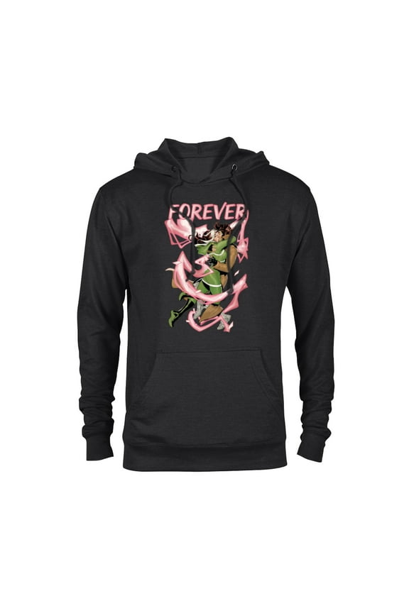 X-Men Rogue and Gambit Forever Kiss Valentine's Day - Pullover Hoodie for Adults - Customized-Black