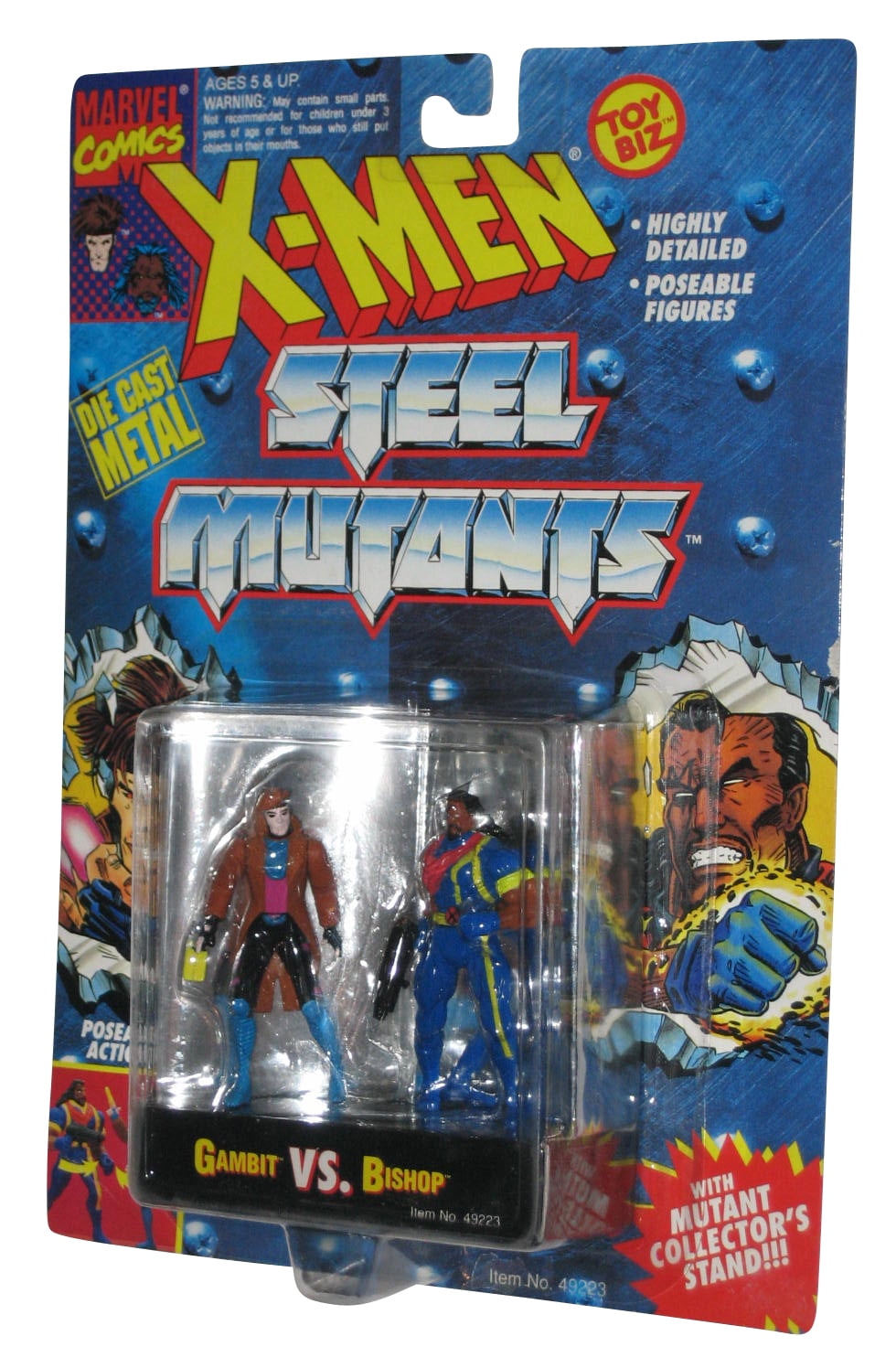 Marvel X-Men Steel Mutants Gambit Vs. Bishop Toy Biz Figure