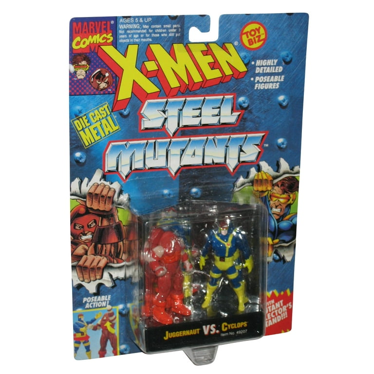 Marvel X-Men Steel Mutants Juggernaut vs Cyclops Toy Biz Figure