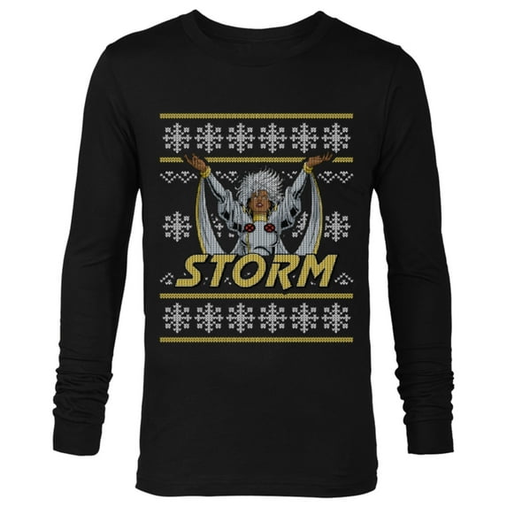 Marvel X-Men Storm Holiday Sweater - Long Sleeve T-Shirt for Men - Customized-Black