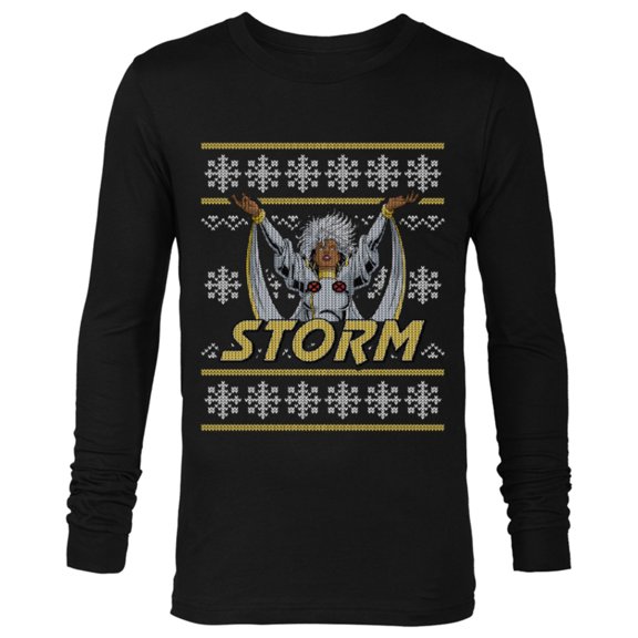 Marvel X-Men Storm Holiday Sweater - Long Sleeve T-Shirt for Men - Customized-Black