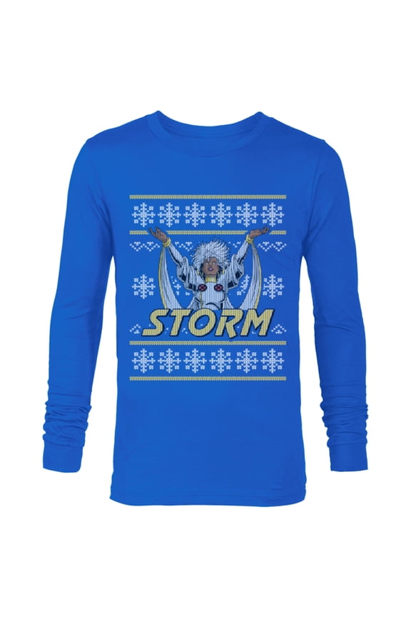 X-Men Storm Holiday Sweater - Long Sleeve T-Shirt for Men - Customized-Navy
