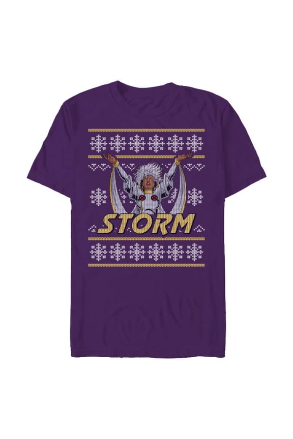 X-Men Storm Holiday Sweater - Short Sleeve Blended T-Shirt for Adults - Customized-Purple
