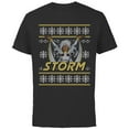 thumbnail image 1 of Marvel X-Men Storm Holiday Sweater - Short Sleeve Cotton T-Shirt for Adults - Customized-Black, 1 of 5
