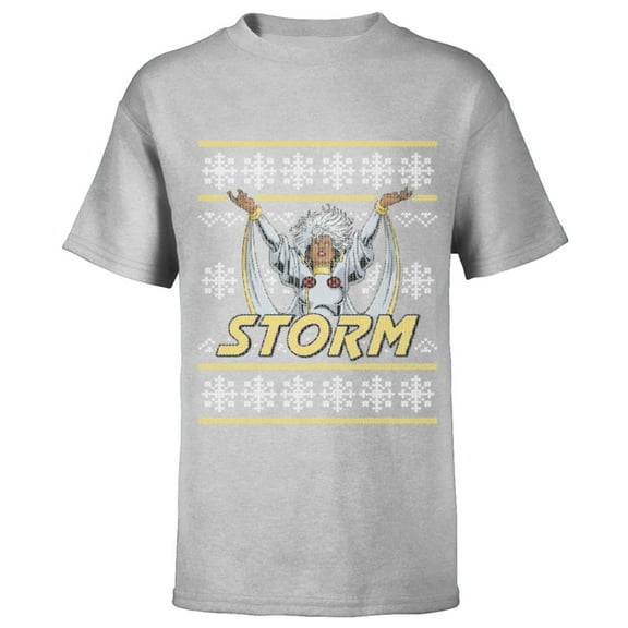 Marvel X-Men Storm Holiday Sweater - Short Sleeve T-Shirt for Kids - Customized-Athletic Heather