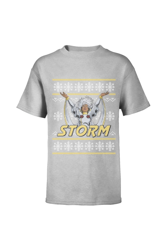 X-Men Storm Holiday Sweater - Short Sleeve T-Shirt for Kids - Customized-Athletic Heather