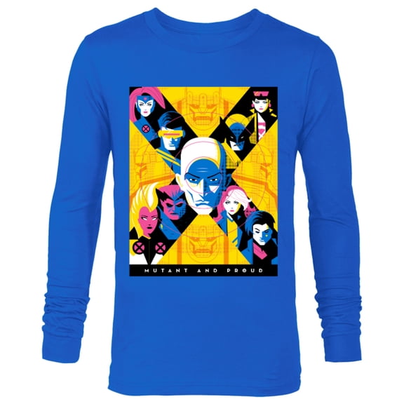Marvel X-Men Super Heroes Illustration Mutant and Proud - Long Sleeve T-Shirt for Men – Customized-Royal