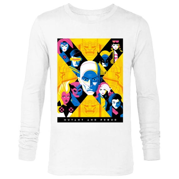 Marvel X-Men Super Heroes Illustration Mutant and Proud - Long Sleeve T-Shirt for Men – Customized-White