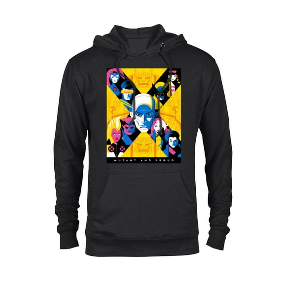 Marvel X-Men Super Heroes Illustration Mutant and Proud - Pullover Hoodie for Adults – Customized-Black