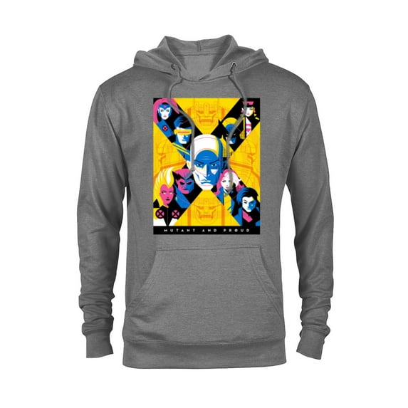 Marvel X-Men Super Heroes Illustration Mutant and Proud - Pullover Hoodie for Adults – Customized-Graphite Heather
