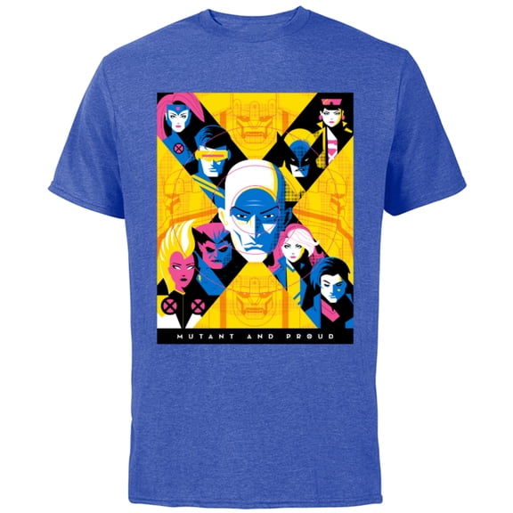 Marvel X-Men Super Heroes Illustration Mutant and Proud - Short Sleeve Cotton T-Shirt for Adults - Customized-Royal Heather