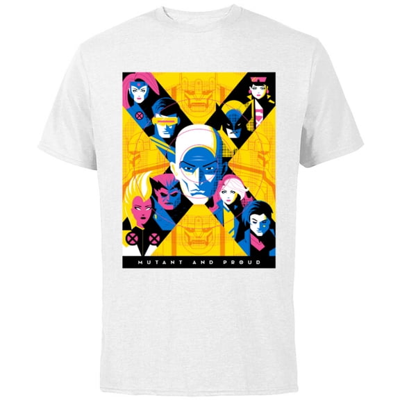 Marvel X-Men Super Heroes Illustration Mutant and Proud - Short Sleeve Cotton T-Shirt for Adults - Customized-White