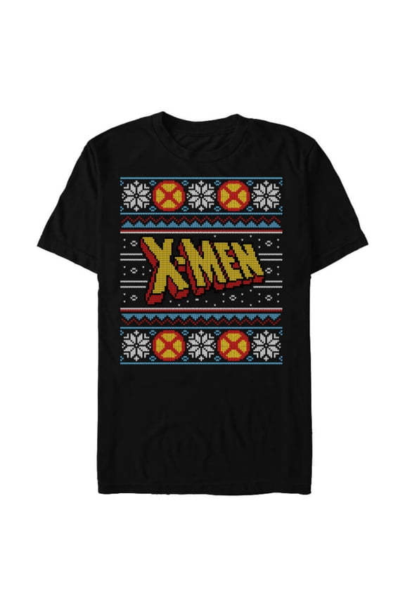 X-Men Sweater Style Holiday - Short Sleeve Blended T-Shirt for Adults - Customized-Black