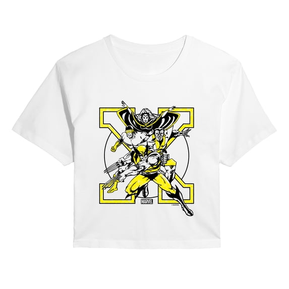 Marvel X-Men - Team Sketch - Juniors Cropped Graphic T-Shirt