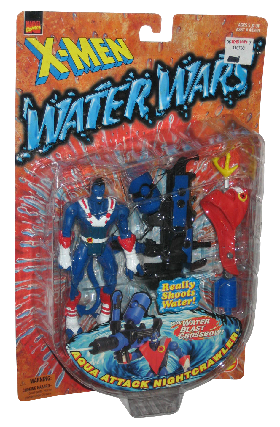 Marvel XMen Water Wars Aqua Attack Nightcrawler Figure w/ Water Blast