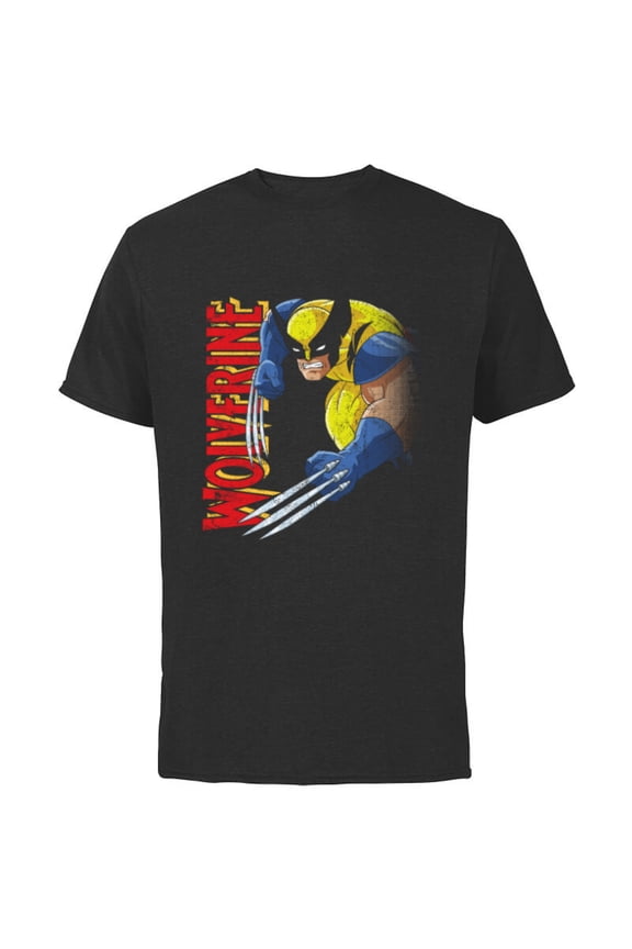 X-Men Wolverine 90s Animated Series - Short Sleeve Cotton T-Shirt for Adults- Customized-Black