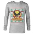 thumbnail image 1 of Marvel X-Men Wolverine Holiday Sweater - Long Sleeve T-Shirt for Men - Customized-Athletic Heather, 1 of 5