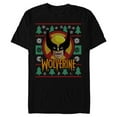 thumbnail image 1 of Marvel X-Men Wolverine Holiday Sweater - Short Sleeve Blended T-Shirt for Adults - Customized-Black, 1 of 5