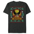 thumbnail image 1 of Marvel X-Men Wolverine Holiday Sweater - Short Sleeve Blended T-Shirt for Adults - Customized-Dark Heather, 1 of 5