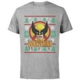 thumbnail image 1 of Marvel X-Men Wolverine Holiday Sweater - Short Sleeve Cotton T-Shirt for Adults - Customized-Athletic Heather, 1 of 5