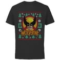 thumbnail image 1 of Marvel X-Men Wolverine Holiday Sweater - Short Sleeve Cotton T-Shirt for Adults - Customized-Black, 1 of 5