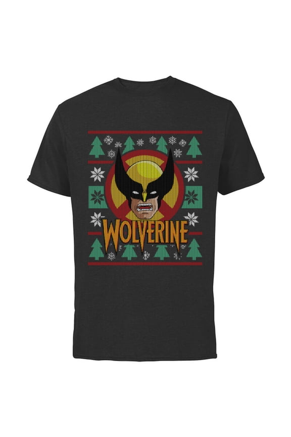 X-Men Wolverine Holiday Sweater - Short Sleeve Cotton T-Shirt for Adults - Customized-Black
