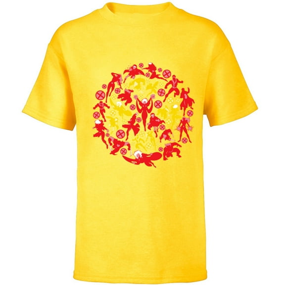 Marvel X-Men X Logo Super Heroes - Short Sleeve T-Shirt for Kids – Customized-Yellow