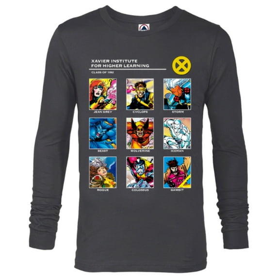 Marvel X-Men Xavier Institute 90s - Long Sleeve T-Shirt for Men - Customized-Charcoal Heather