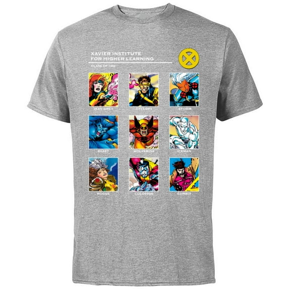 Marvel X-Men Xavier Institute 90s - Short Sleeve Cotton T-Shirt for Adults - Customized-Athletic Heather