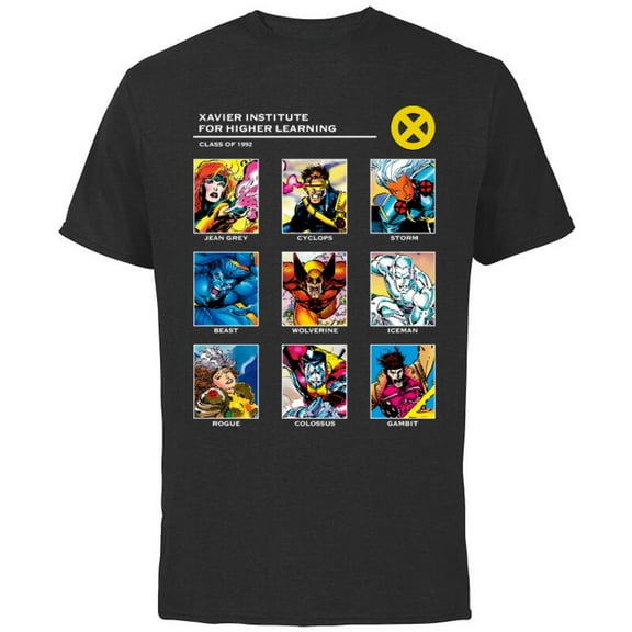 Marvel X-Men Xavier Institute 90s - Short Sleeve Cotton T-Shirt for Adults - Customized-Black