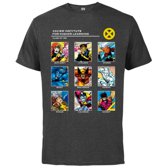 Marvel X-Men Xavier Institute 90s - Short Sleeve Cotton T-Shirt for Adults - Customized-Charcoal Heather