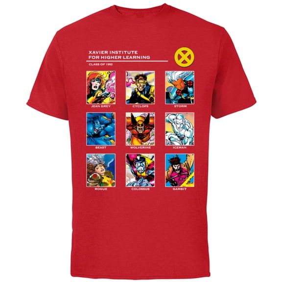 Marvel X-Men Xavier Institute 90s - Short Sleeve Cotton T-Shirt for Adults - Customized-Red