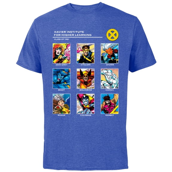 Marvel X-Men Xavier Institute 90s - Short Sleeve Cotton T-Shirt for Adults - Customized-Royal Heather