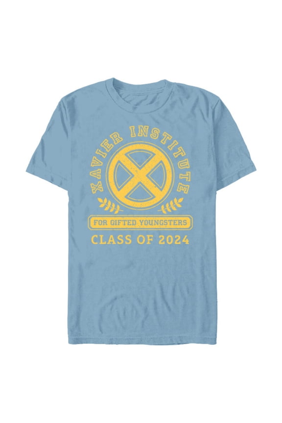 X-Men Xavier Institute Class of 2024 Grad Graduation - Short Sleeve Blended T-Shirt for Adults - Customized-Ocean Blue