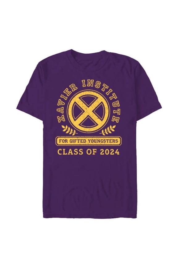 X-Men Xavier Institute Class of 2024 Grad Graduation - Short Sleeve Blended T-Shirt for Adults - Customized-Purple