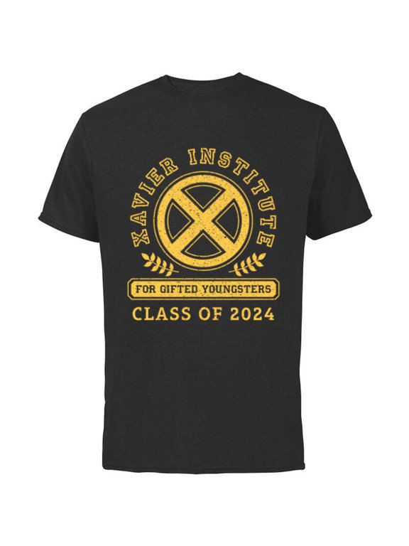 X-Men Xavier Institute Class of 2024 Grad Graduation - Short Sleeve Cotton T-Shirt for Adults - Customized-Black