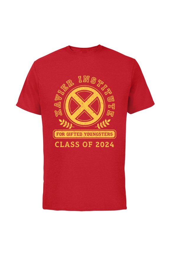 X-Men Xavier Institute Class of 2024 Grad Graduation - Short Sleeve Cotton T-Shirt for Adults - Customized-Red