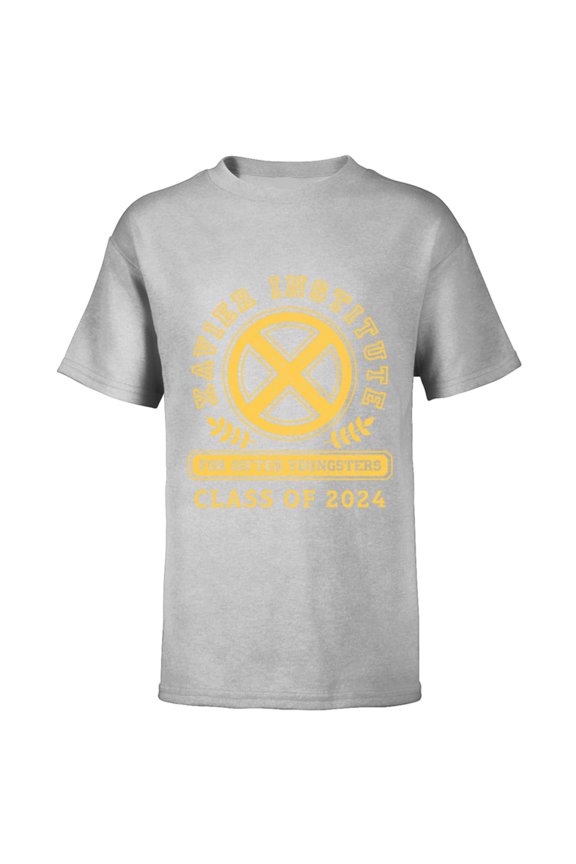 X-Men Xavier Institute Class of 2024 Grad Graduation - Short Sleeve T-Shirt for Kids - Customized-Athletic Heather