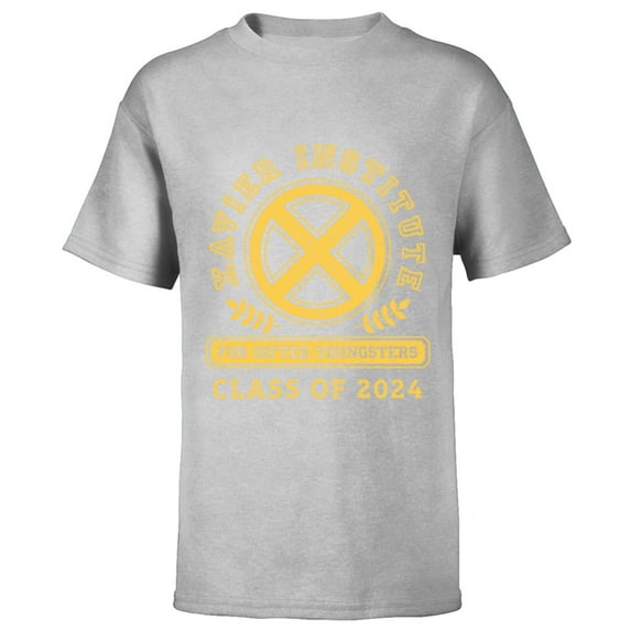 Marvel X-Men Xavier Institute Class of 2024 Grad Graduation - Short Sleeve T-Shirt for Kids - Customized-Athletic Heather