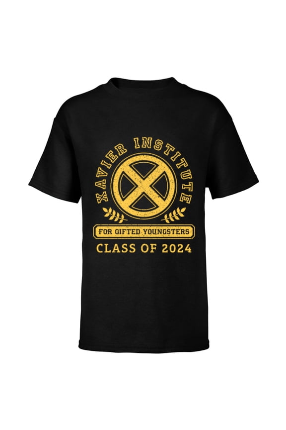 X-Men Xavier Institute Class of 2024 Grad Graduation - Short Sleeve T-Shirt for Kids - Customized-Black