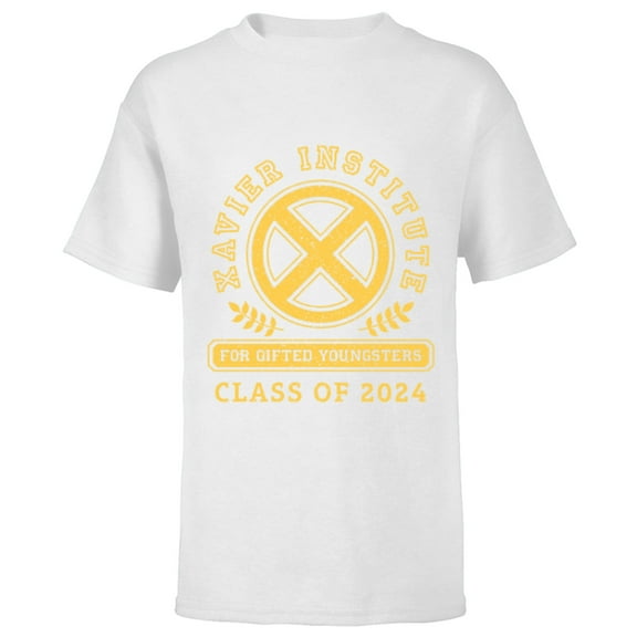 Marvel X-Men Xavier Institute Class of 2024 Grad Graduation - Short Sleeve T-Shirt for Kids - Customized-White