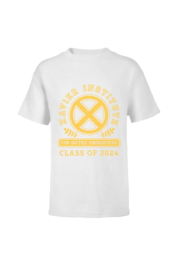 X-Men Xavier Institute Class of 2024 Grad Graduation - Short Sleeve T-Shirt for Kids - Customized-White