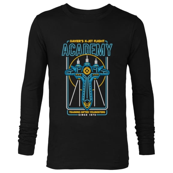 Marvel X-Men Xavier's X-Jet Flight Academy Neon - Long Sleeve T-Shirt for Men - Customized-Black
