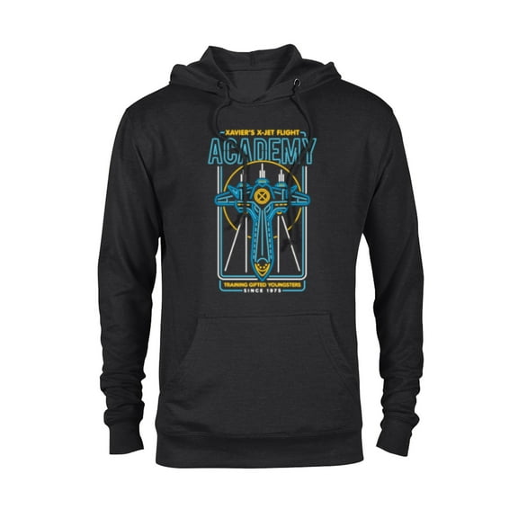 Marvel X-Men Xavier's X-Jet Flight Academy Neon - Pullover Hoodie for Adults - Customized-Black