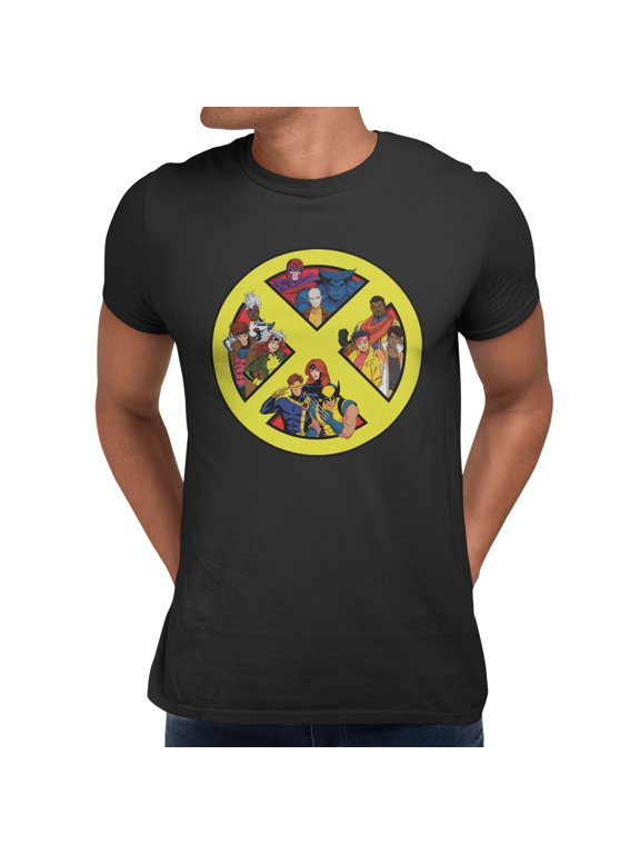 X-men 97 D+ Mutant Team Circle Retro Men's T-Shirt (Black, S-XXXL)